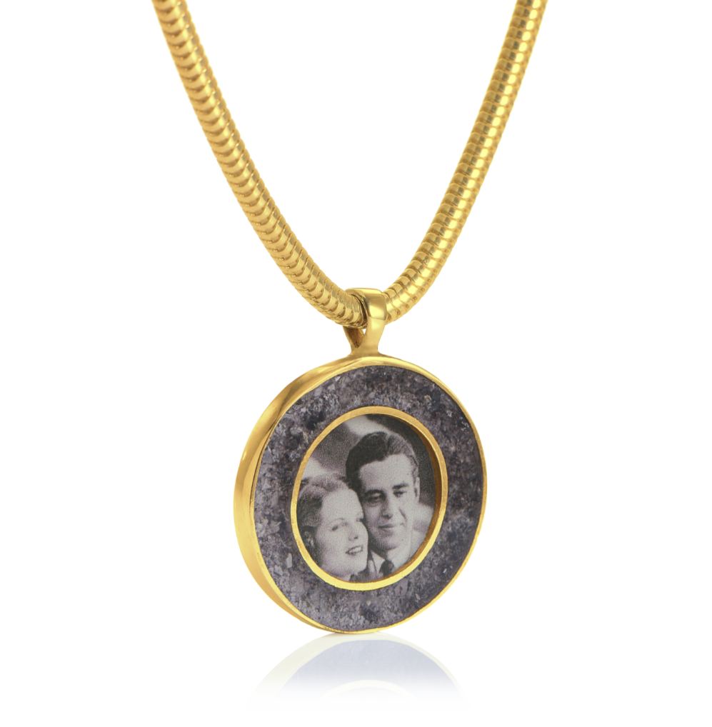 Bespoke Memorial Pendant with Ashes & Photograph – Solid 9ct/14ct/18ct Gold